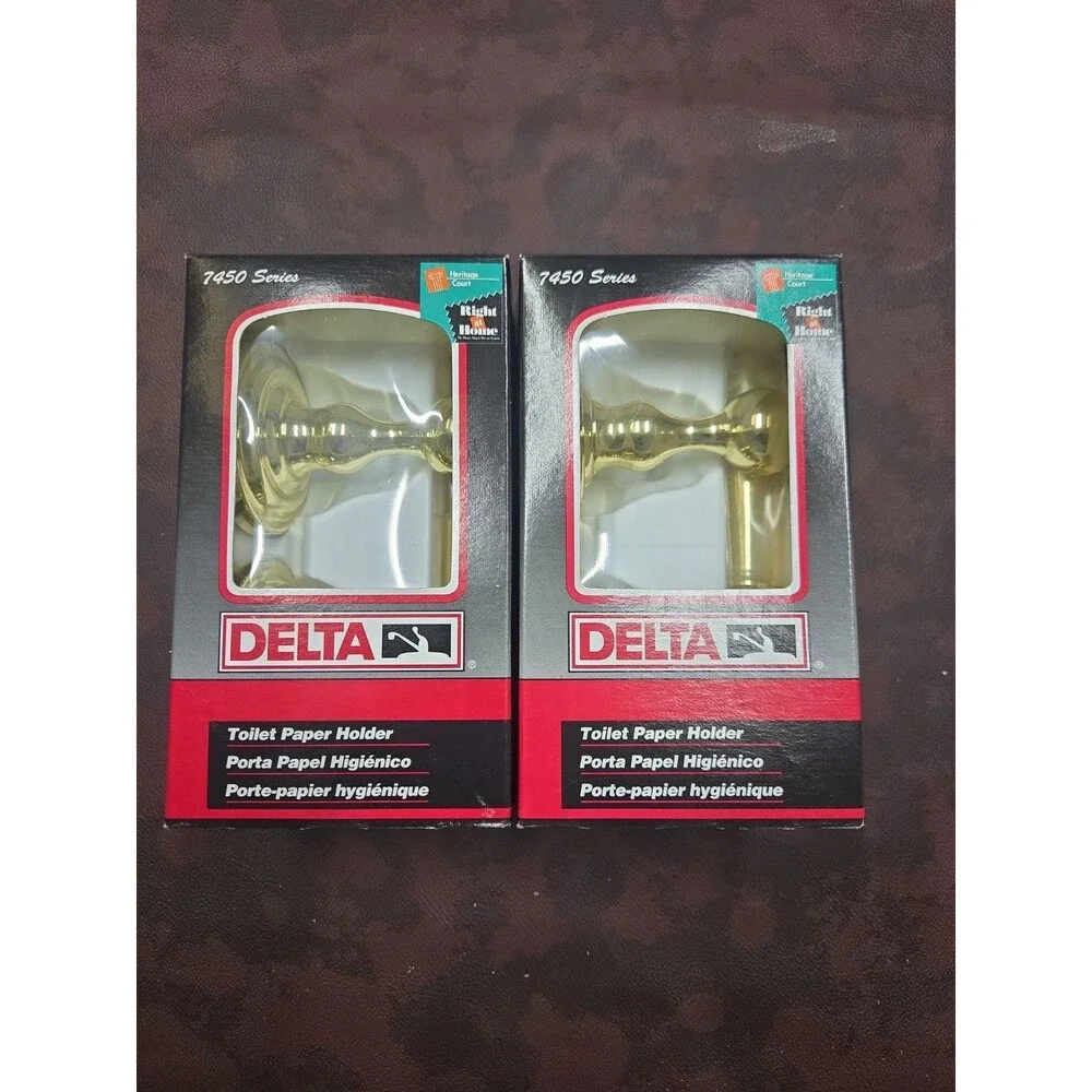 VTG ‘99 Delta Faucets Toilet Paper Holder Polished Brass Royale Model#74027PB